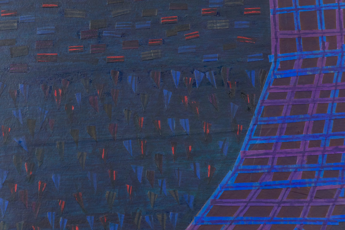 Facade (Abstract in Blue, Purple, Fuchsia, Black and Red & Orange), Painting, 1961