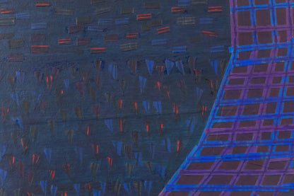 Facade (Abstract in Blue, Purple, Fuchsia, Black and Red & Orange), Painting, 1961