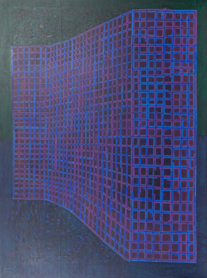 Facade (Abstract in Blue, Purple, Fuchsia, Black and Red & Orange), Painting, 1961