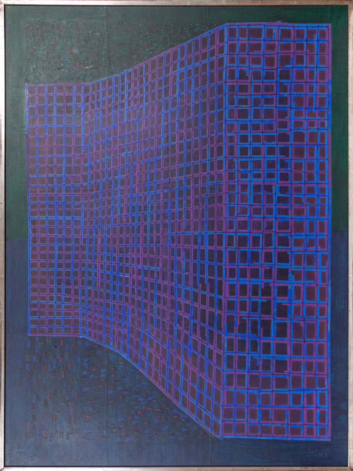 Facade (Abstract in Blue, Purple, Fuchsia, Black and Red & Orange), Painting, 1961