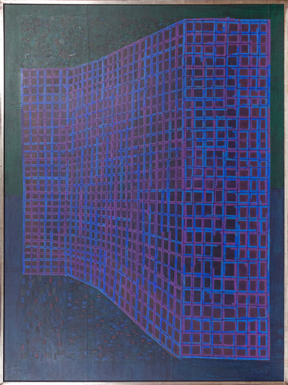 Facade (Abstract in Blue, Purple, Fuchsia, Black and Red & Orange), Painting, 1961