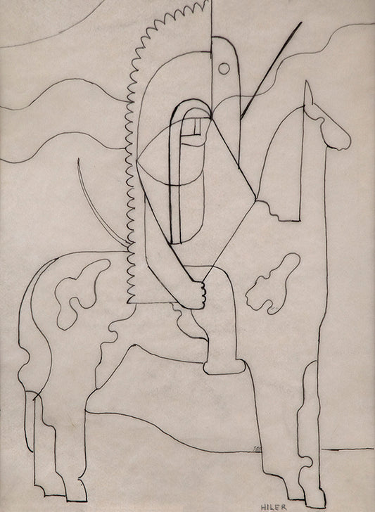 Hilaire Hiler (1898-1966) artwork for sale. Pinto (Abstract Horse and Rider), Drawing, circa 1933, Denver, Colorado, Art Gallery)