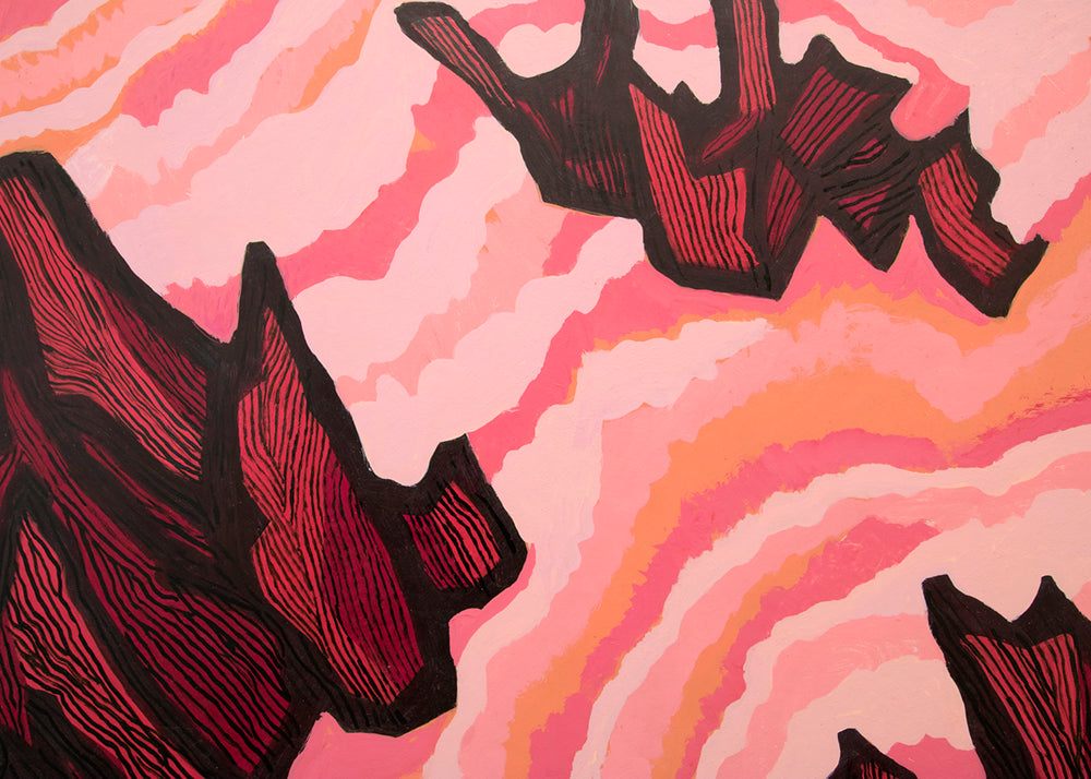 Jagged Sea (Ireland), Acrylic Painting, circa 1968
