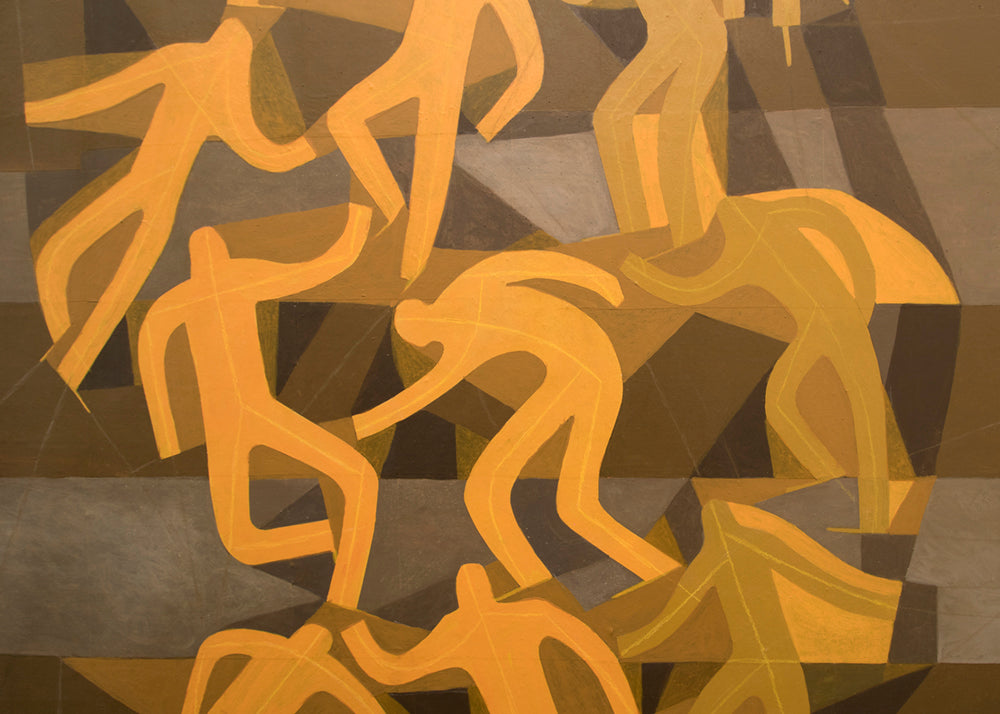 Action Series - Skater, Mixed Media Painting, circa 1975