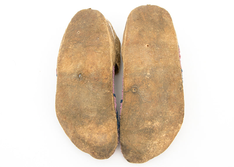 Antelope Hide Moccasins, Partially Beaded, circa 1875