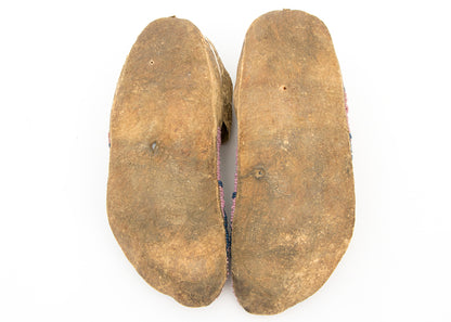 Antelope Hide Moccasins, Partially Beaded, circa 1875