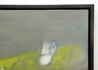 Along the Way (Abstract in Gray, Black, White, Yellow, and Orange), Painting, dated 1960