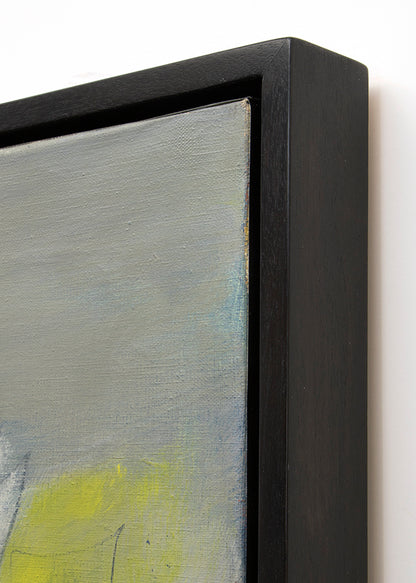Along the Way (Abstract in Gray, Black, White, Yellow, and Orange), Painting, dated 1960