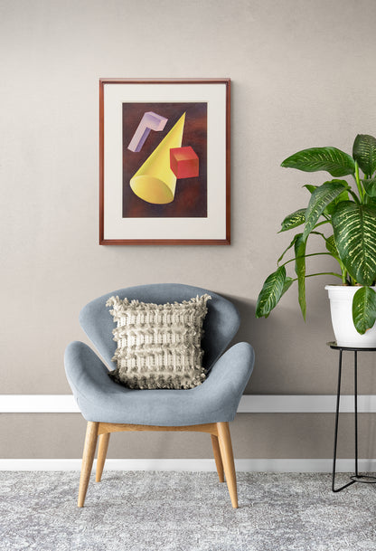 Basic Form Problem #6 (Three Polygons), Painting, circa 1940