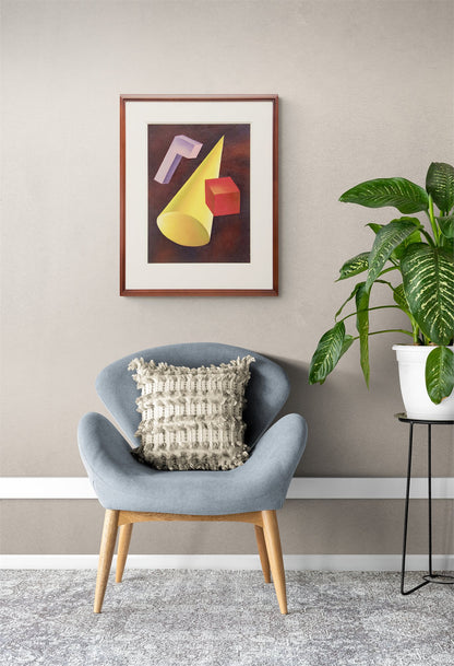 Basic Form Problem #6 (Three Polygons), Painting, circa 1940