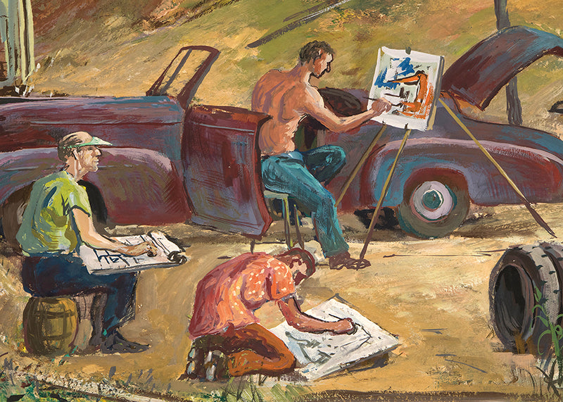 Artists Sketching (California), Painting, 1949