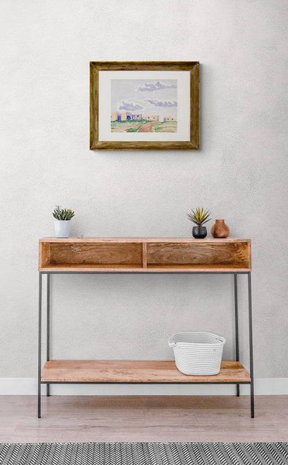 Untitled (Adobes and Sky), Painting