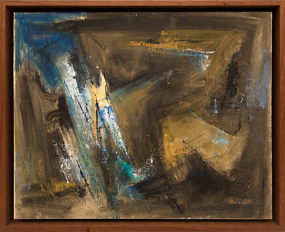Untitled (Abstract in Brown, Ochre, Black, and Blue), Painting, 1963