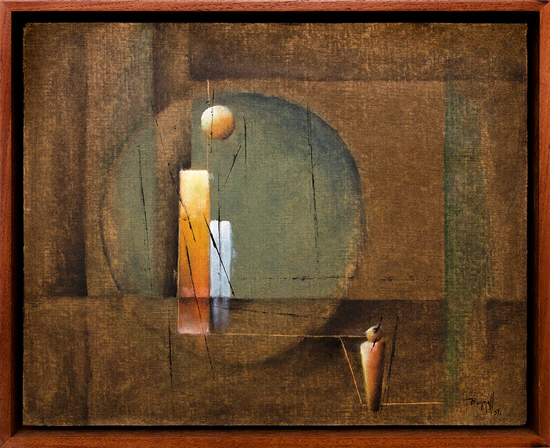 Untitled (Abstract with Man and Geometric Shapes), Painting, dated 1955