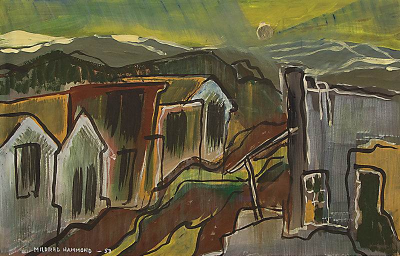 Cripple Creek, Colorado (Street Scene and Mountains), Painting, dated 1953