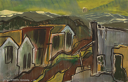 Cripple Creek, Colorado (Street Scene and Mountains), Painting, dated 1953