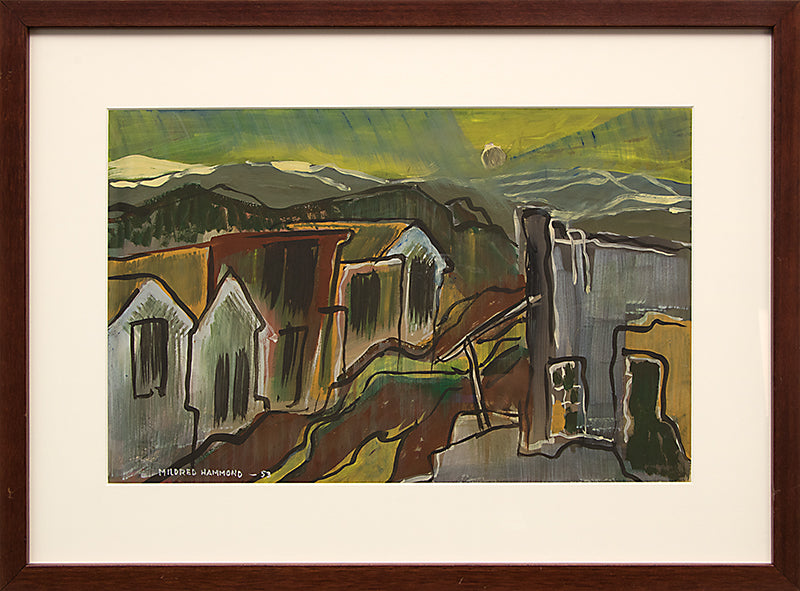 Cripple Creek, Colorado (Street Scene and Mountains), Painting, dated 1953