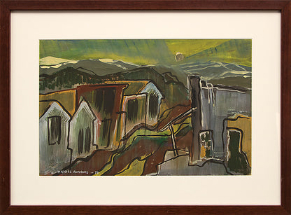 Cripple Creek, Colorado (Street Scene and Mountains), Painting, dated 1953