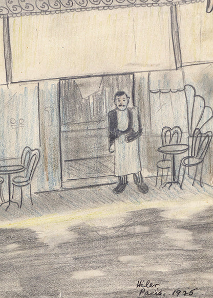 Untitled (Paris Café, France), Drawing, 1925