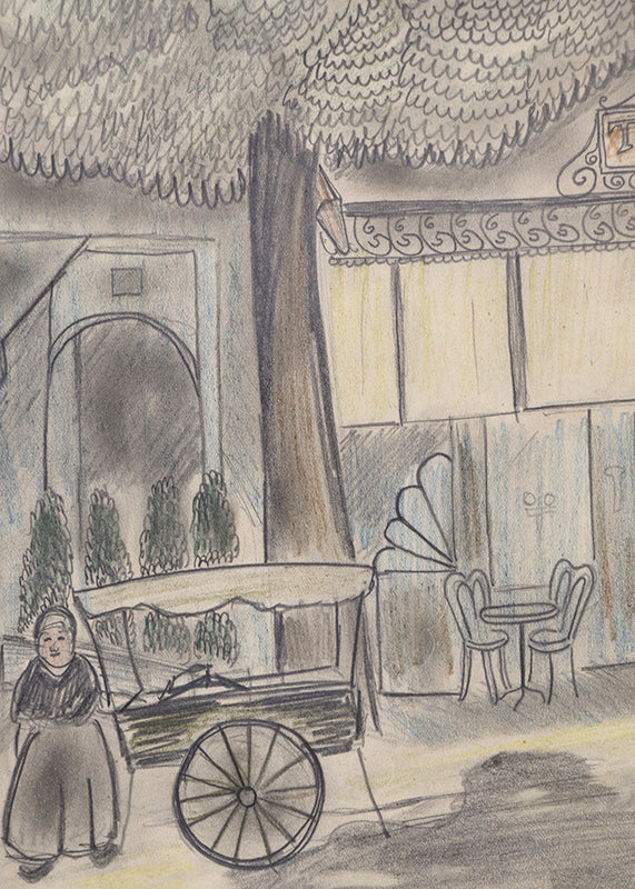 Untitled (Paris Café, France), Drawing, 1925
