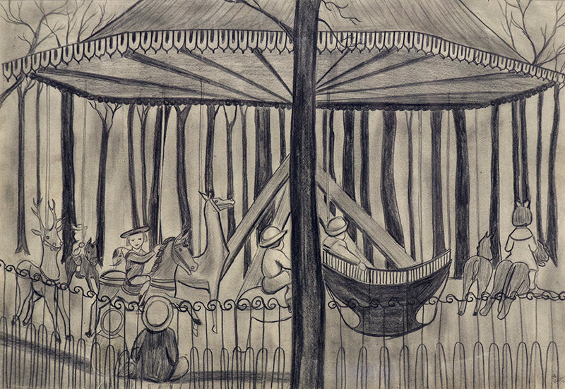 Hilaire Hiler (1898-1966) artwork for sale. Untitled (Carousel, Paris), Drawing, 1923, Denver, Colorado, Art Gallery)
