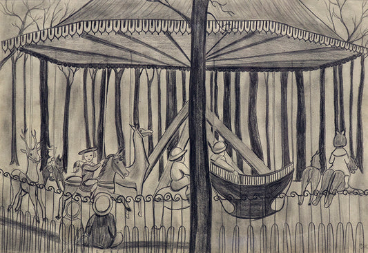 Hilaire Hiler (1898-1966) artwork for sale. Untitled (Carousel, Paris), Drawing, 1923, Denver, Colorado, Art Gallery)