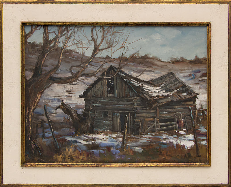 Along Santa Fe Road (Landscape with an Old Barn in Winter), Painting