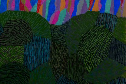 Untitled (People Walking Through the Park), Painting