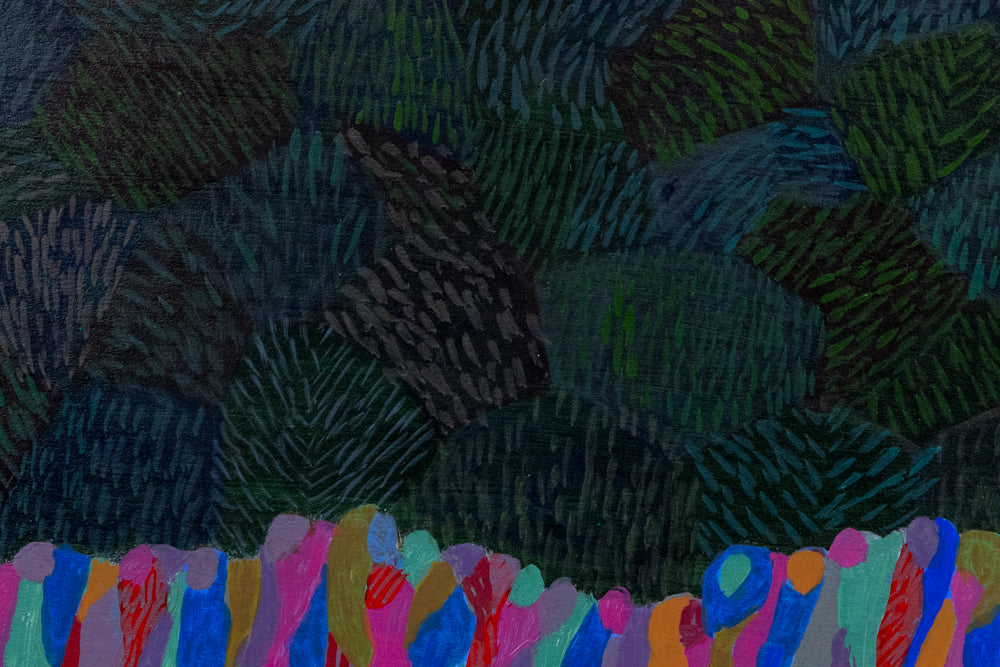 Untitled (People Walking Through the Park), Painting