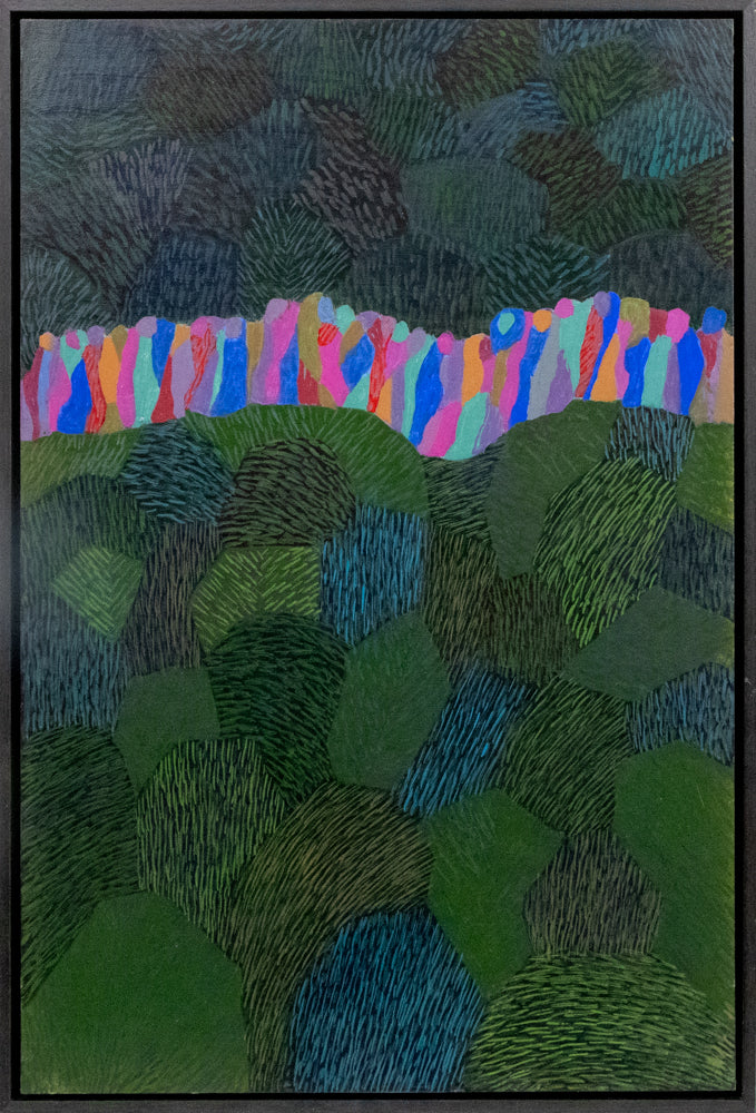 Untitled (People Walking Through the Park), Painting