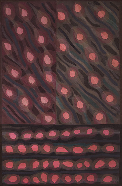 Floating Blossoms, Mixed Media Painting, 1985