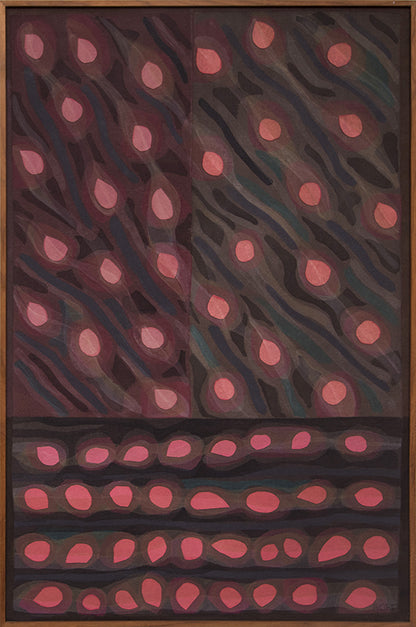 Floating Blossoms, Mixed Media Painting, 1985