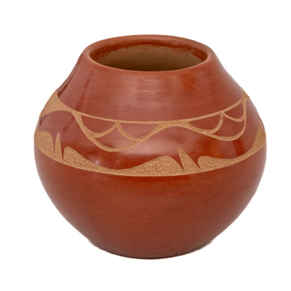 Redware Pottery Olla with Avanyu Water Serpent