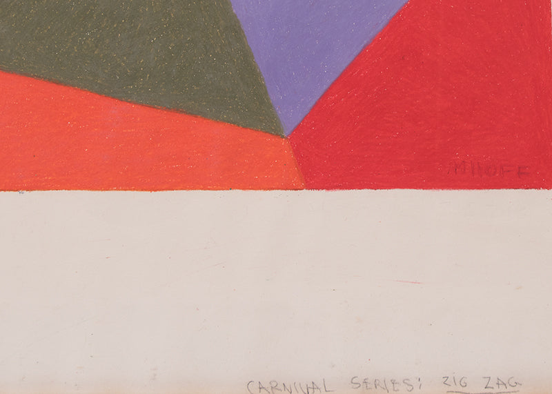 Carnival Series: Zig-Zag, Conte Crayon Drawing, 1979
