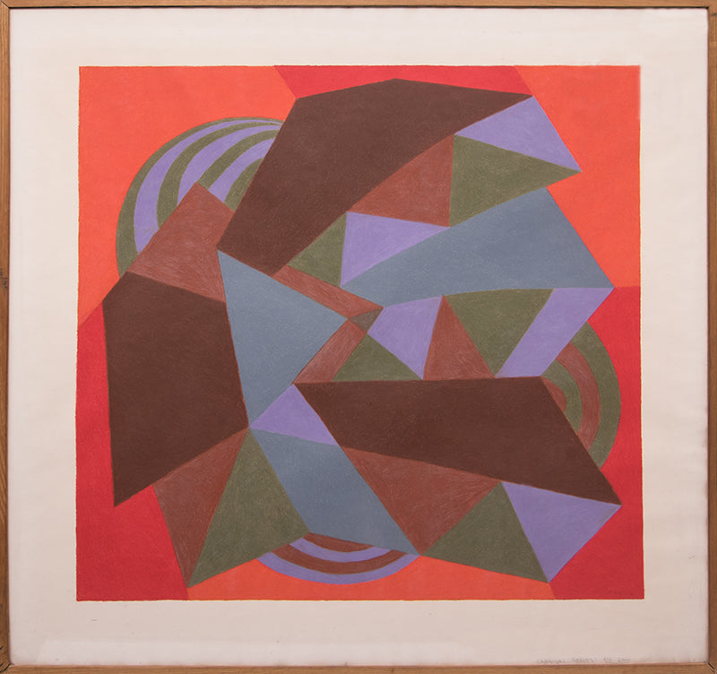 Carnival Series: Zig-Zag, Conte Crayon Drawing, 1979