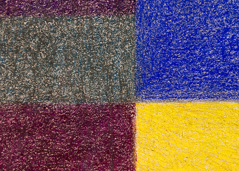 Boat Walk (Abstract in Blue, Yellow, Brown, and Maroon), Drawing, 1986