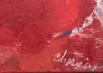 Joie de Vivre (Abstract in Red, White, Orange, and Periwinkle), Painting, 1950