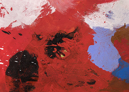 Joie de Vivre (Abstract in Red, White, Orange, and Periwinkle), Painting, 1950