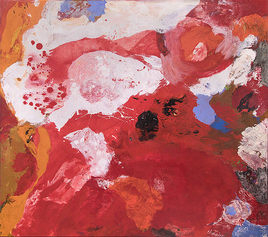 Joie de Vivre (Abstract in Red, White, Orange, and Periwinkle), Painting, 1950