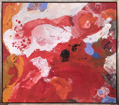 Joie de Vivre (Abstract in Red, White, Orange, and Periwinkle), Painting, 1950