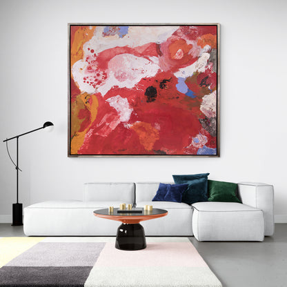 Joie de Vivre (Abstract in Red, White, Orange, and Periwinkle), Painting, 1950