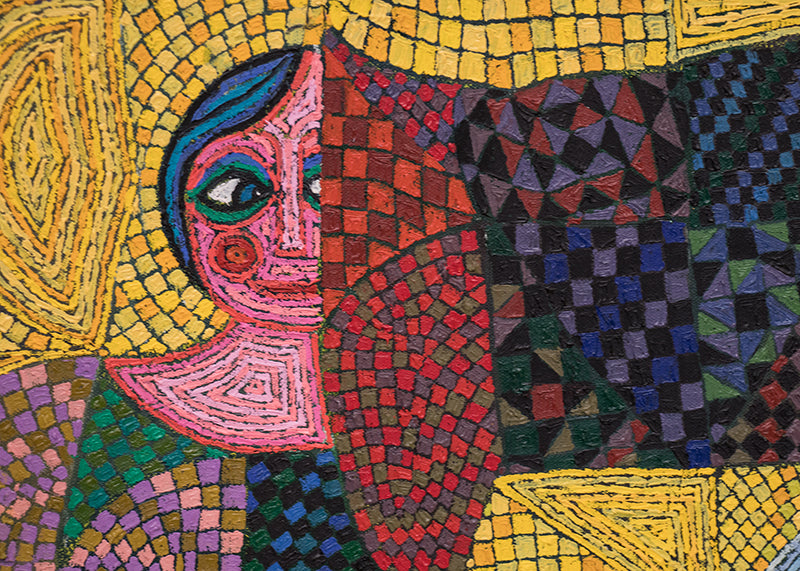 We Know the Secrets of the Upside Down World (Three Abstracted Women), Painting, 1990