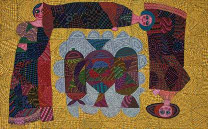We Know the Secrets of the Upside Down World (Three Abstracted Women), Painting, 1990