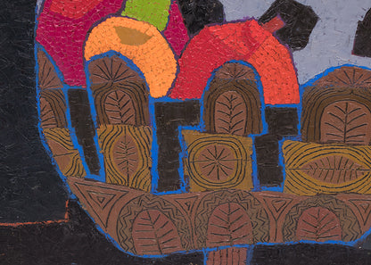 Still Life (with Fruit and Mask), Painting, dated 1982