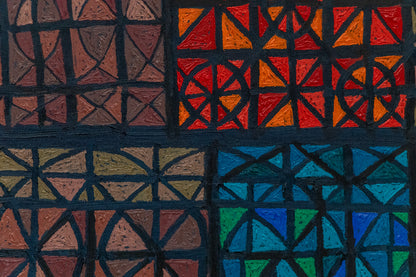 Three Figures Caught in Stained Glass, Painting, 1989