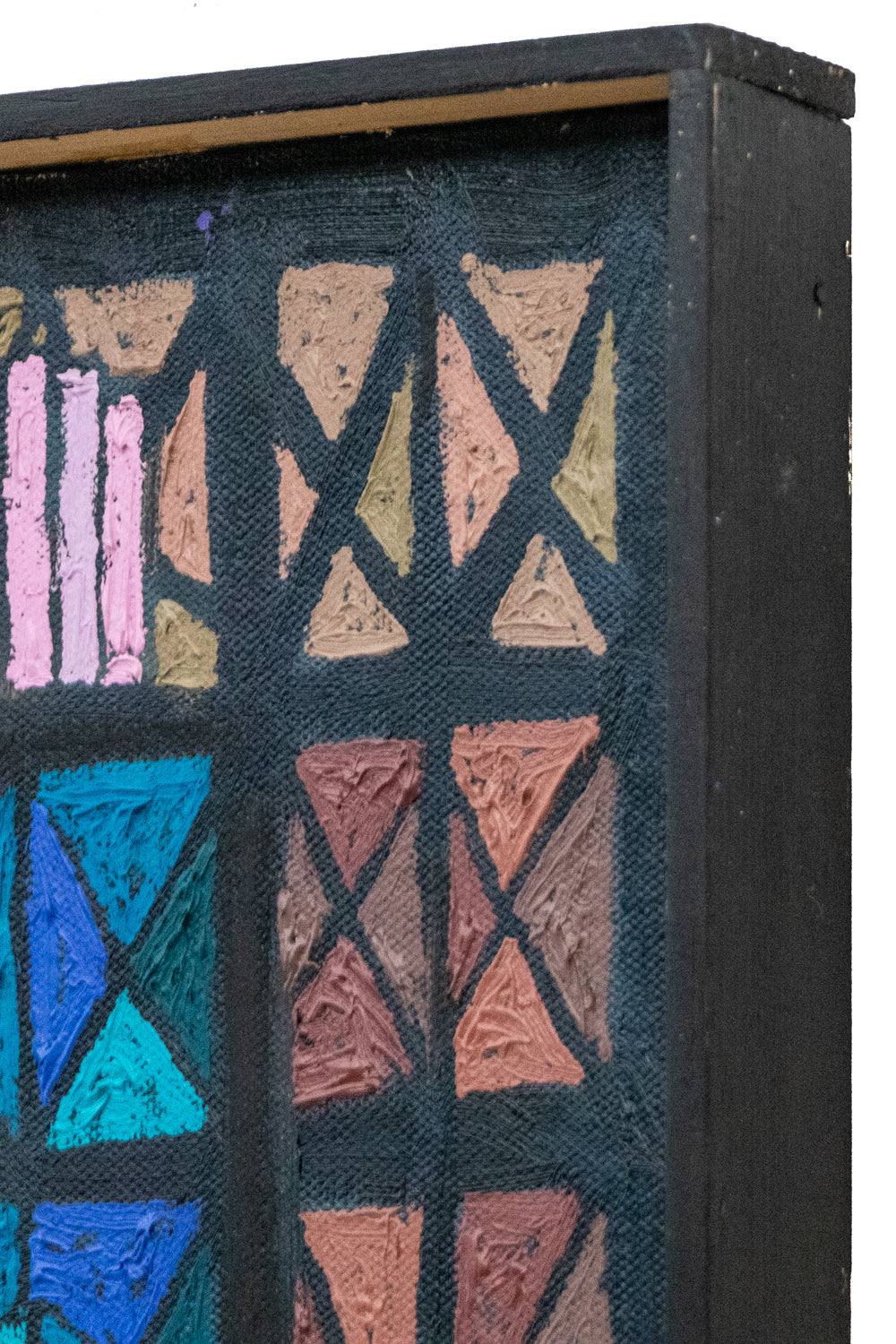 Three Figures Caught in Stained Glass, Painting, 1989