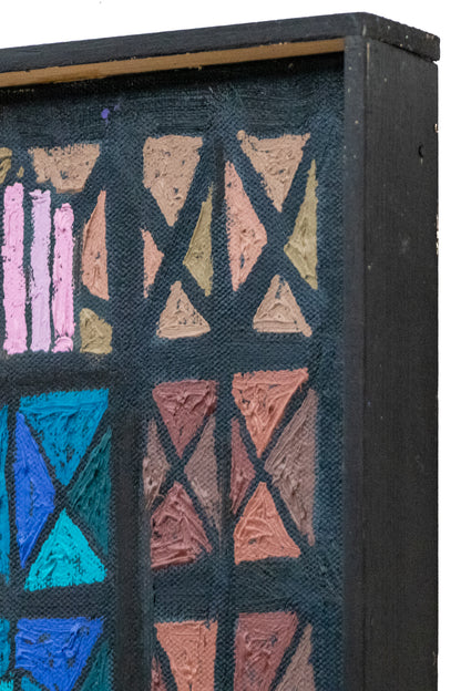 Three Figures Caught in Stained Glass, Painting, 1989