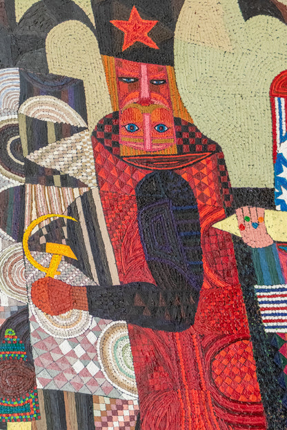 Good Guys and Bad Guys in an Upside Down World (Four Abstracted Figures), Painting, 1985