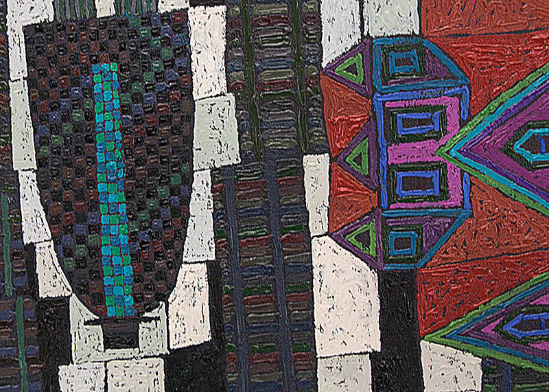 Parcheesi (Gameboard with Houses and Women), Painting, 1990