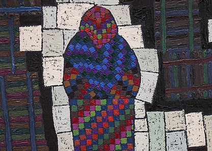 Parcheesi (Gameboard with Houses and Women), Painting, 1990